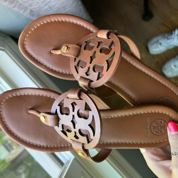 Tory Burch Miller Sandal - Size 10 Vintage Vachetta Leather - Picture 2 of 5